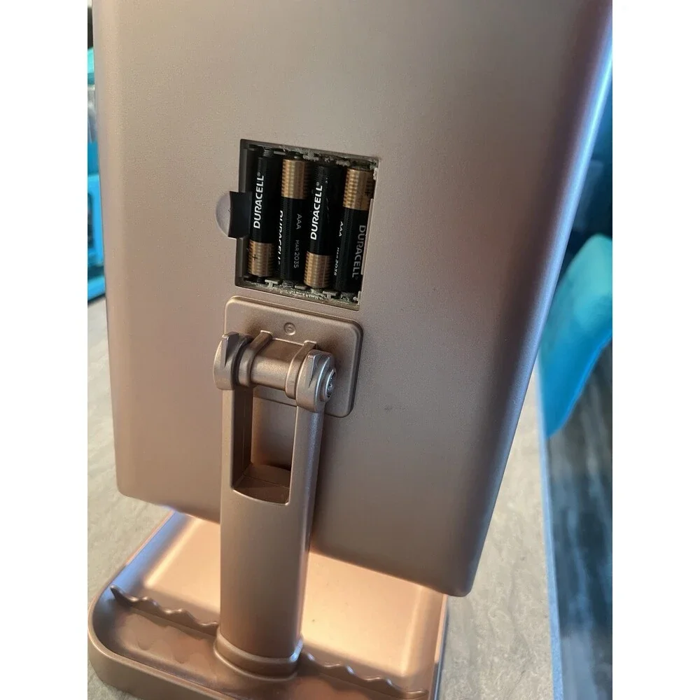 Rose Gold Trifold LED Lighting Cosmetic Mirror
